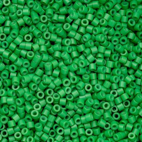 John Bead 25g Cylin Beads Green Kelly 11/0 Glass Cylindrical Seed Beads for Jewelry Bracelets Necklaces Earrings Making Embroidery - color: Green Kelly