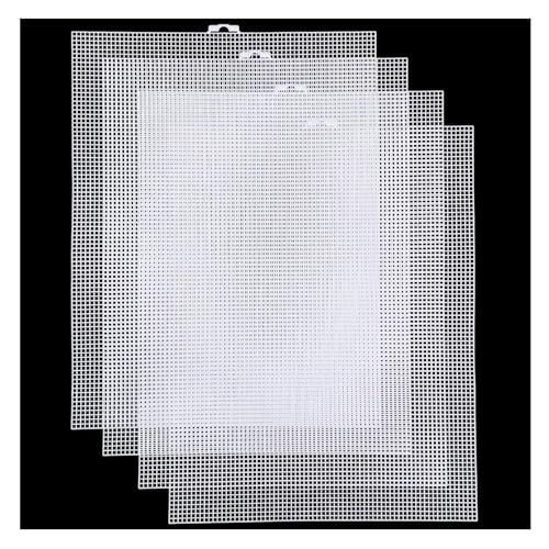 Plastic Canvas Sheets 13.4” x 10.4” Per Sheet, 2.5mm Mesh (About with 7 Holes per inch) Easy-to-Cut Needlepoint Canvas for Cross Stitch, Embroidery, DIY Crafts & Aquarium Dividers (4 Piece) - size: 4 Pcs