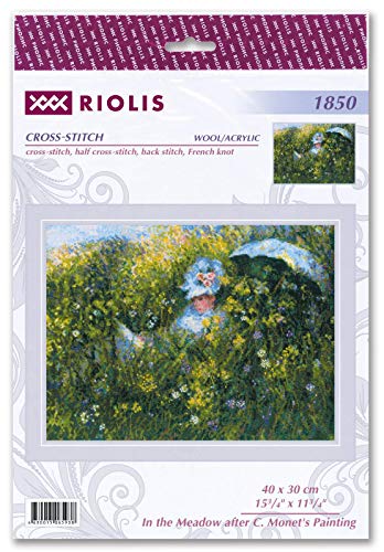 RIOLIS 1850 in the Meadow After C. Monet's Painting Cross Stitch Kit