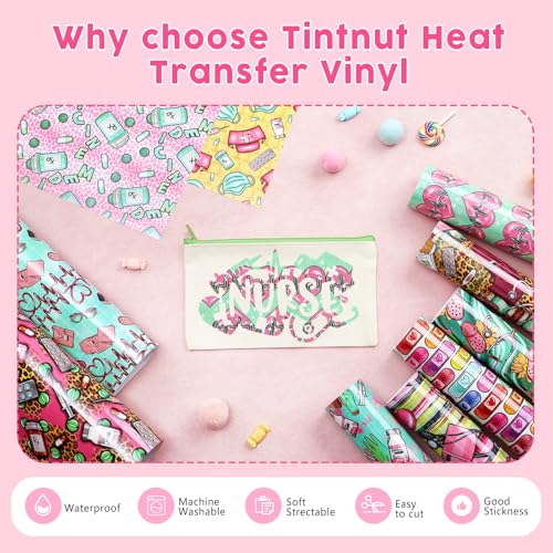 Tintnut Nurse Theme Heat Transfer Vinyl,10 Sheets 12×10in Iron on Vinyl - color: Nurse-10