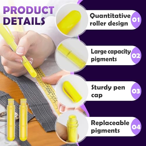 2PCS Sewing Chalk Refill - Yellow - color: Replacement - Yellow