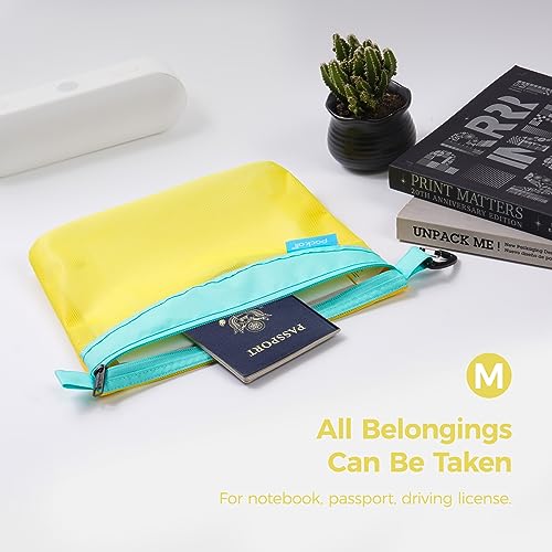 pack all Water-Resistant Zipper Pouch, Mesh Zipper Bag, 10.23"x7.48" - color: Yellow, size: Medium