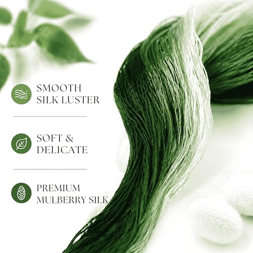 Natural 100% Silk Thread, Handmade Embroidery Thread Silk Floss 8 Colors 110m Each (98) - color: 98