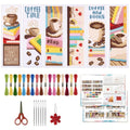 ORIGACH 6 Set Coffee & Book Cross Stitch Bookmark Kit for Beginner - style: Coffee and Books Cross Stitch Bookmark Kit