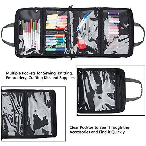 PACMAXI Sewing Accessories Storage Bag, Knitting, Craft Tools - color: grey