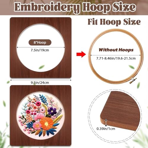 Wenqik 6 Pcs Wood Embroidery Frames for Display Cross Stitch 8'', Square - style: Square