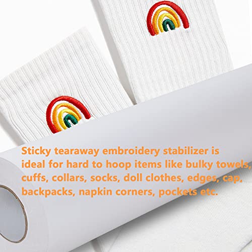 New brothread Sticky Tear Away Embroidery Stabilizer 12" x 15 Yd roll - size: 12" x 15 Yd