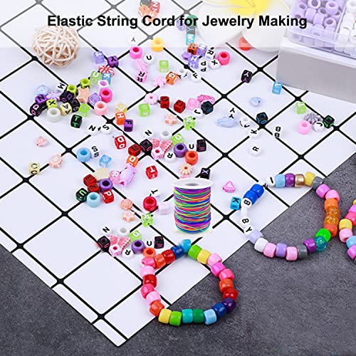 LUSTEMBER 1mm Stretchy Bracelet String, Sturdy Rainbow Elastic String Elastic Cord for Jewelry Making, Necklaces, Beading and Crafts (Pack of 2) - size: 164 Feet (Pack of 2)