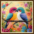 Redxing Counted Cross Stitch Kit for Beginners,Unprinted Needlepoint Kits for Beginners Cross Stitching Embroidery Kit 11CT Stitches kit-Couple Bird Flowers 18x18 inch - color: KitColors01