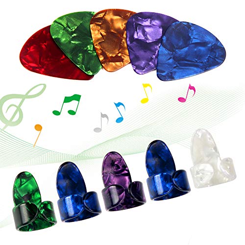 AUGSUN 30pcs Silicone Guitar Finger Guards 5 Sizes Fingertip Protectors