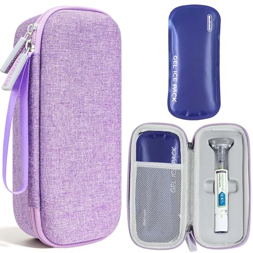 Medineed Custom-Fit Travel Case for 2 Zepbound Pen, TSA Approved - color: Purple-Small
