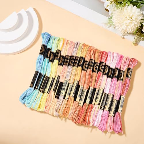 18 Skeins Colorful Needlepoint Embroidery Thread Floss for Sewing - color: Muticolor