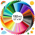 12x16Inch 132Pcs Felt Sheets for Crafts, 40 Colors Craft Supplies - size: 12x16/132pcs