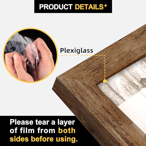TOFOREVO 4x6 Picture Frames Set of 2, Rustic Brown - color: Rustic Wood, size: 4x6