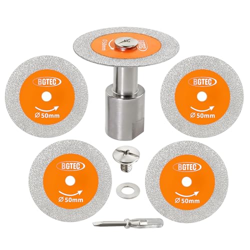 BGTEC Diamond Mini Glass Cutting Saw Blade 5PCS 2" Tile Cutter - size: 50MM*5