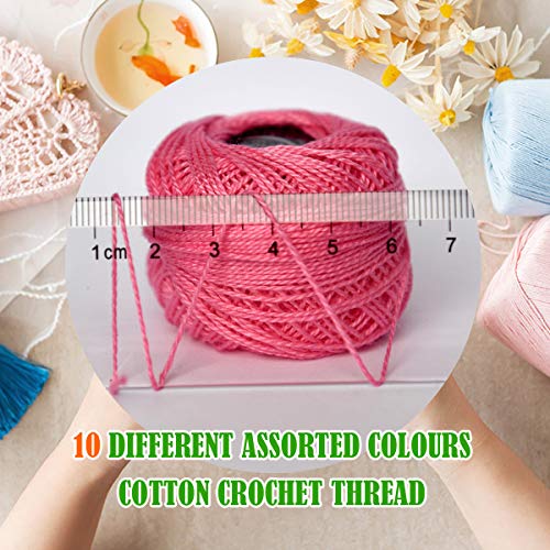Crochet Thread 10 Balls Cardinal Size 8 for Crochet Hardanger Cross Stitch Needlepoint Hand Embroidery (Pink Series) - color: Pink Series