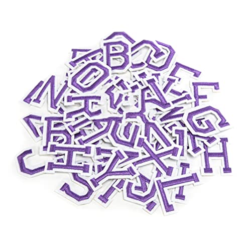 J.CARP 104Pcs Purple Alphabet A to Z Patches, Iron on Sew on Letters for Clothing, Hats, Shoes, Backpacks, Handbags, Jeans, Jackets etc. - color: 104pcs, Purple