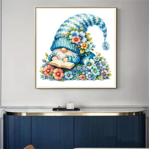 Gnome Stamped Cross Stitch Kits - Counted Cross Stitch Kits for Beginners Adults Needlepoint Cross-Stitch Patterns Dimensions Needlecrafts Embroidery Kits Arts and Crafts13.8inX13.8in - color: Cross Stitch-0331-2