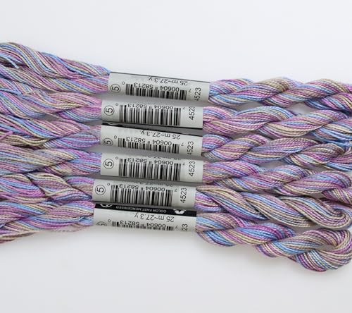 KCS 162 Yards(150 Meters) Mercerized Pearl Cotton Crochet Needlepoint Thread,Size 5,6 skeins,4523 - color: 4523