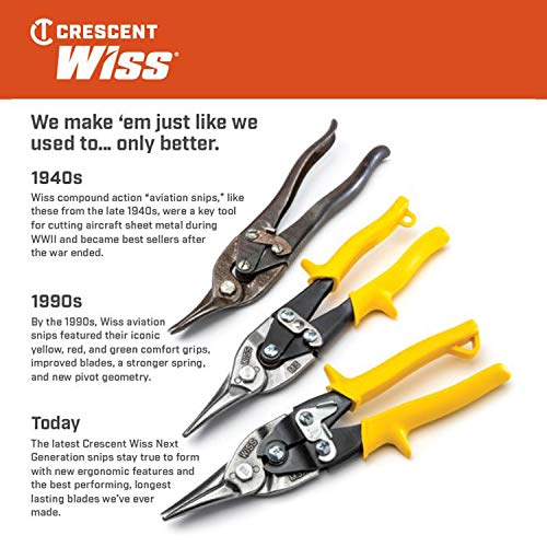 Crescent Wiss 9-3/4" MetalMaster Compound Action Straight and Left Aviation Snips - M1R (Pack of 2) - size: 1 Count (Pack of 2)
