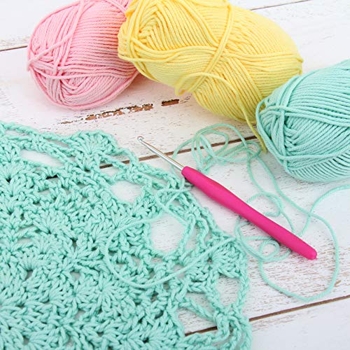 ThreadArt Cotton Crochet Yarn Set #4, 6 Pack 50g 85yd, Confetti Colors - color: CONFETTI