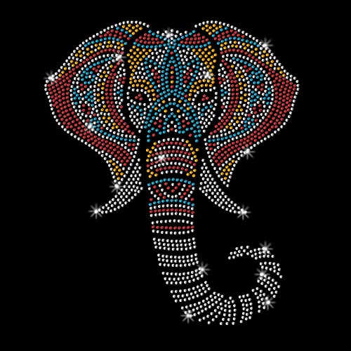 NBEADS Elephants Rhinestone Iron on Hotfix, Wildlife Animal Heat Transfer Decal Bling Rhinestone Decals Heat Transfer Patch Clothing Repair Applique for T-Shirt Clothing Pants Bags, 11.69x8.27 - color: Elephants