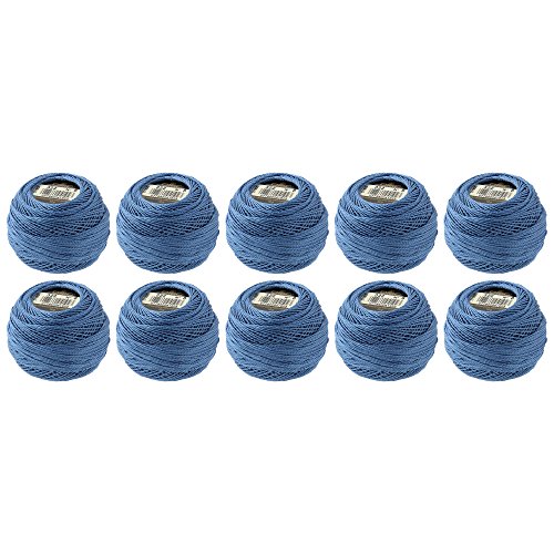 DMC Pearl Cotton Balls, Size 8, Dark Baby Blue - color: Dark Baby Blue, style: 8 Thread Count