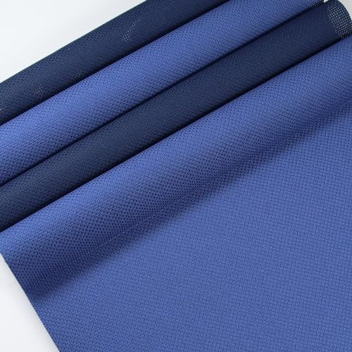 KCS 4 pc of 12" x 18" (30cmx45cm) 14CT Counted Cotton Aida Cloth Cross Stitch Fabric (Jeans Blue+Navy Blue) - color: Jeans Blue+navy Blue