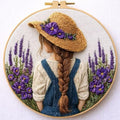 Qvthpv Embroidery Kit for Beginners, Floral Cross Stitch Set with Hoop - color: Backview