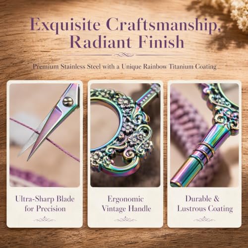 Embroidery Scissors 4.5 Inch Stainless Steel Rainbow - size: 4.5 x 2.25 inch