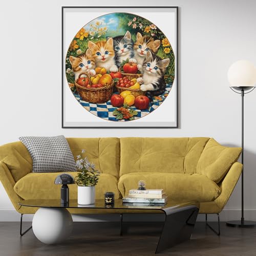 Moohue Stamped Cross Stitch Kits for Adults Animals Cats and Fruit 14CT Pre Printed Cross Stitch Kits for Beginners (Animals Cats and Fruit) - color: Animals Cats and Fruit