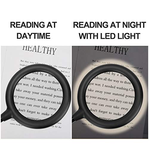 LED Magnifying Lamp with Clamp, Raweao 3X Lighted Magnifying Glass with Light for Reading, Seniors, Hobbies, Craft