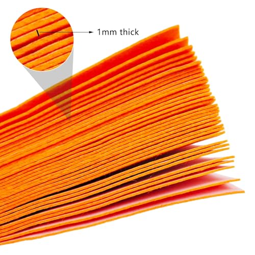 Jtnohx Self Adhesive Felt Sheets Adhesive Backed Felt Fabric Orange 33Pcs - color: Orange