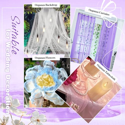 VACVELT Light Purple Sheer Organza Fabric by The Yard 60" Wide (1 Yard) - color: Light Purple, size: 1 Yard