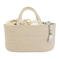XUANGUO Large Cotton Rope Baby Diaper Caddy Organizer Basket Oatmeal - color: oatmeal, size: Large