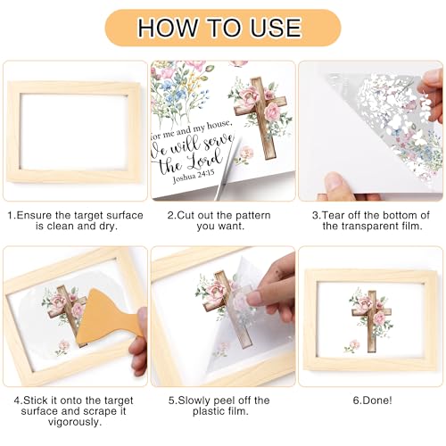 12 Pcs Bible Verse Floral Rub-On Transfers for Furniture & Crafts - style: Bible Verse Floral