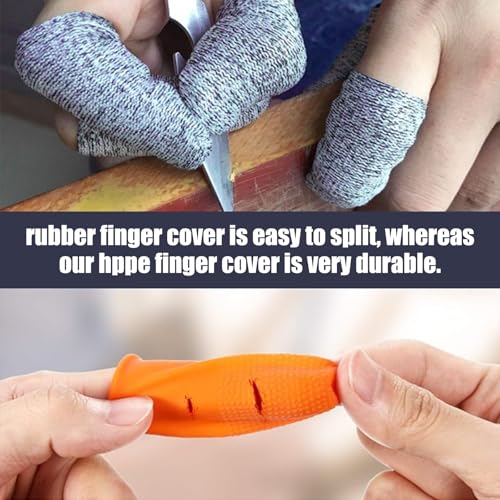 20 Pcs Finger Cots Cut Resistant Protector Reusable Fingertip Gloves Cover Large Finger Nail Sleeves Fabric Thumb Protection Guards Kitchen Hand Sewing Food Cutting Sculpture Carving Work Supplies