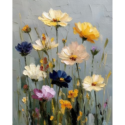niurenmaoyi Stamped Cross Stitch Kits for Beginners,Counted Embroidery Craft Kits for Adults,Needlepoint Kits for Adults,Wild Flowers Wall Art 11.8X15.8In - color: Cross Stitch Kits0227-02