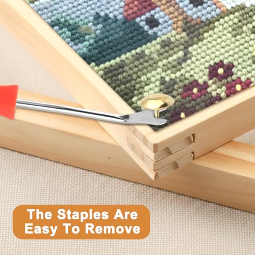 16 Pcs Wooden Canvas Stretcher Bars Set, 4 Sizes DIY Frame Kit for Cross Stitch Quilting,6/8/12/16 Inch, Tack Remover Hammer, Sandpaper for Cross Stitch, Quilting, Canvas Art, Needlepoint