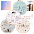 Jyphorixal Embroidery Kit for Beginners Adults Cross Stitch Starter Kit Needle Point Supplies 30 Basic Stitches in 4 Set, DIY Craft Lover Starter Hand Stitch - color: Panda