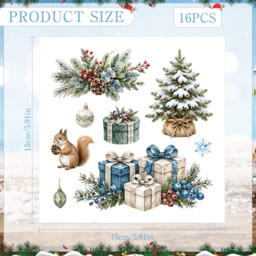 Winter Rub on Transfers for Crafts, Rustic Transfer Furniture Decals - style: Rustic Winter