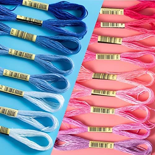 Vilihkc Rainbow Color Embroidery Floss 447 Skeins Per Pack with Cotton for Cross Stitch Threads Bracelet Yarn Craft Floss Embroidery Floss Set - color: 447 colors