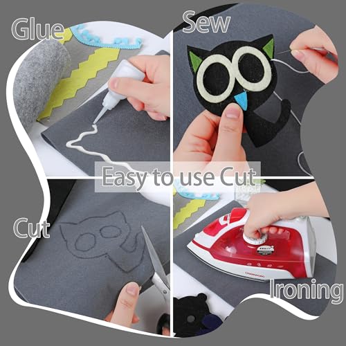 HaoFeiJH 6Pcs Felt Sheets 8"x20" (Gray Colour 12pcs) - color: Gray Colour 12pcs