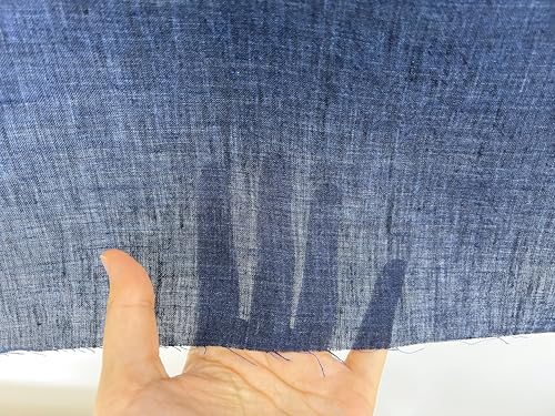 The Linen Lab | 100% Pure Linen Fabric from High-Twisted Yarn – Lightweight, Pre-Washed and Crisp, Cool & Soft Touch – 52" Width – for Apparel & Sewing (Dark Navy 7282, 3 Yard pre Cut) - color: Dark Navy 7282, size: 3 yard pre cut