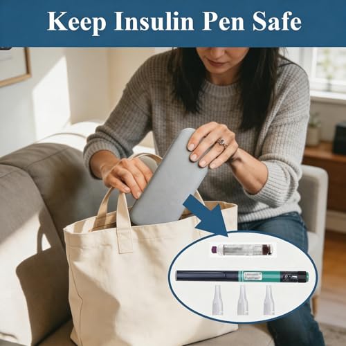 Insulin Pen Case, Portable Travel Cooler for Diabetic Supplies - color: Gray
