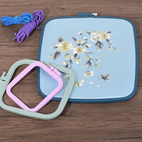 PATIKIL 1 Pieces Square Embroidery Hoops Square Cross Stitch Hoops Frames ABS Plastic Embroidery Hoops for DIY Sewing Tools for Art Craft, Light Purple - color: Light Purple
