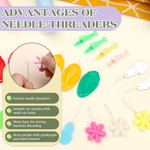 KAQRHFT 50 PCS Needle Threaders Kit, Needle Threader Tool for Hand Sewing - size: M-1