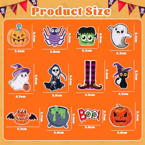 AUGSUN 36Pcs Halloween Iron on Patches for Clothing - style: Halloween
