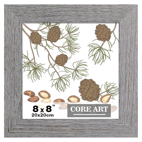 CORE ART 8x8 Picture Frame, Solid Wood Rustic Dark Gray - color: Dark Grey, size: 8x8 - 1 pack