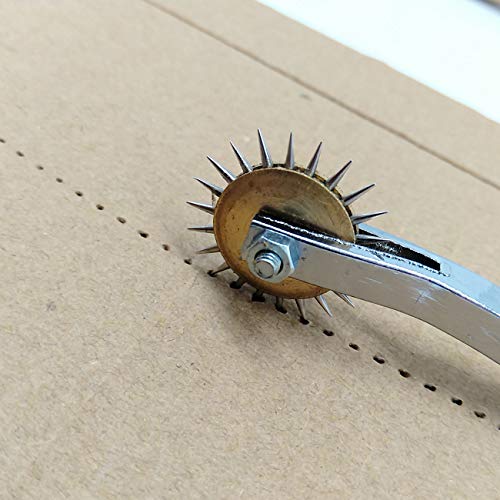 TIHOOD 2PCS Needle Point Tracing Wheel with Wood Handle, 4mm Leather Paper ClothSewing Overstitch Wheel Tool - color: Yellow